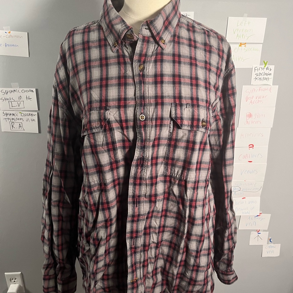 Carhartt Men Long Sleeve‎ Relaxed Fit Flannel Shirt Size 2XL Plaid